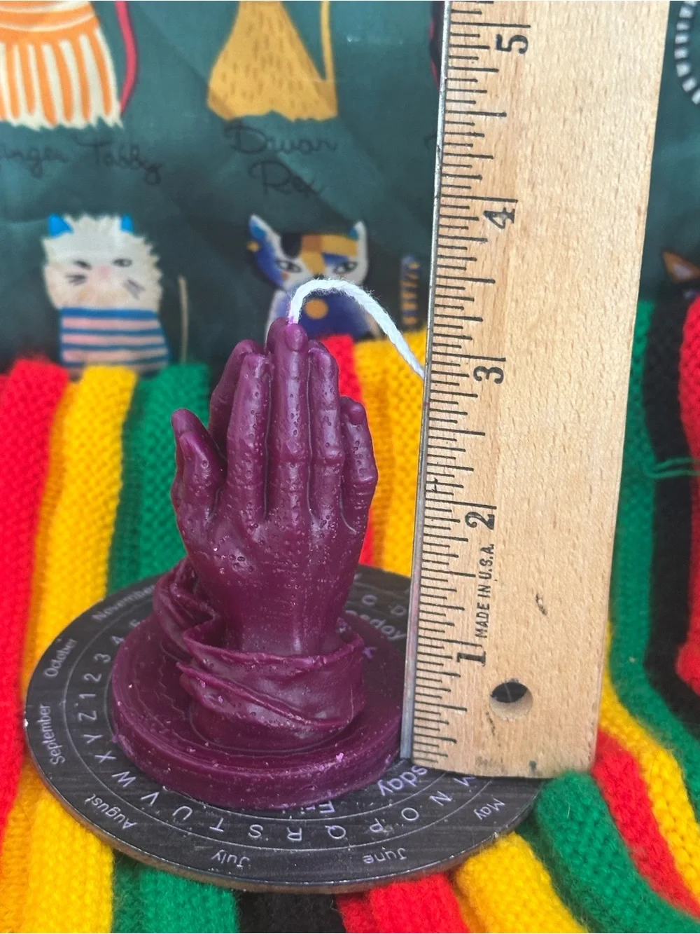 Praying Hands Candle – Deep Plum